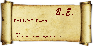 Balló Emma névjegykártya