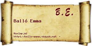 Balló Emma névjegykártya